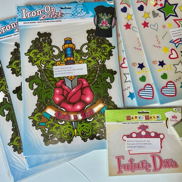 13 Iron-On Art and Letter Stencil Pack - Picture 4 of 4